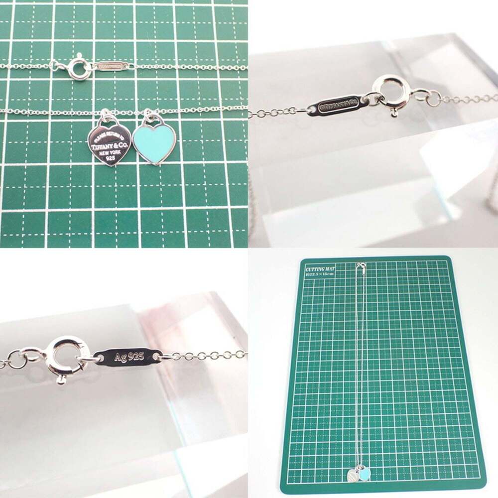 TIFFANY & Co. 925 Blue Enamel Return to Tiffany Double Heart Tag Pendant - Picture 11 of 11